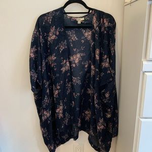 Loft Drapey Cardigan - Navy Floral
